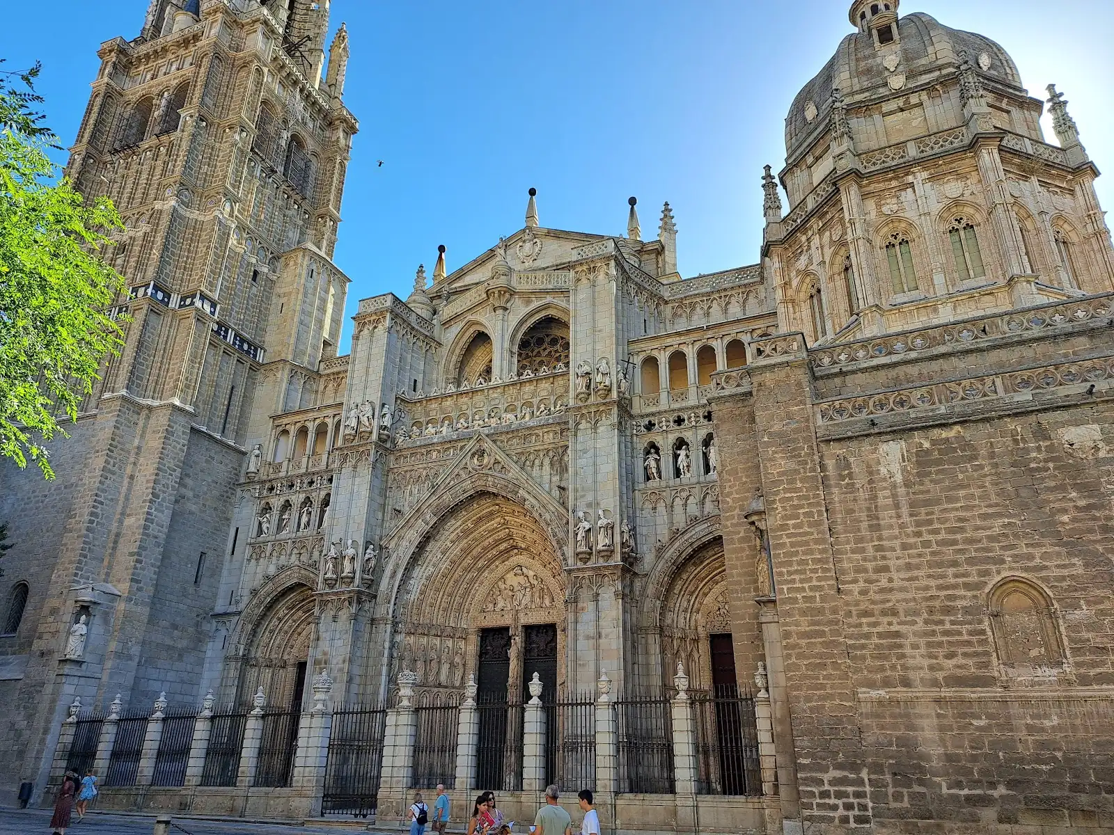 Toledo old town on its hill above the Tagus river near Madrid, with the cathedral rising over medieval rooftops