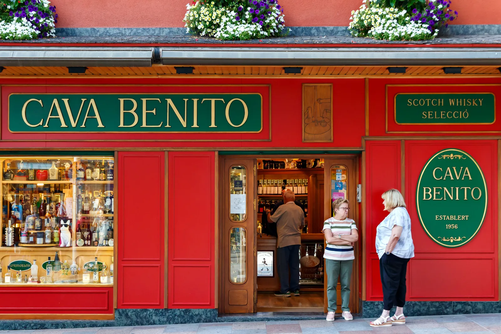 The exterior of a wine and vermouth bar in La Latina, Madrid, Spain