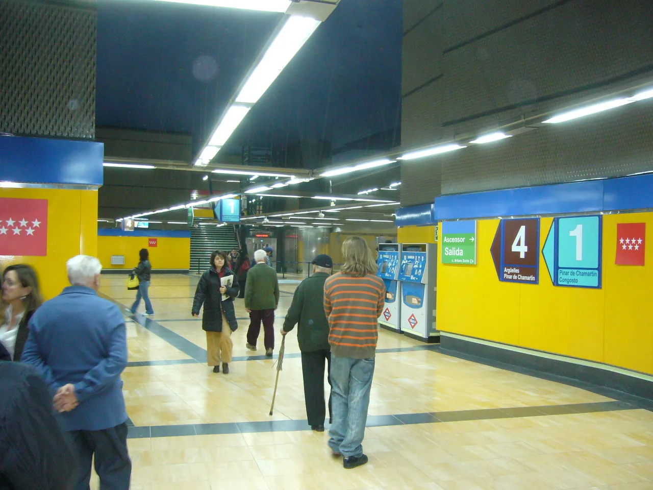 The entrance vestibule of a Madrid metro station in Spain