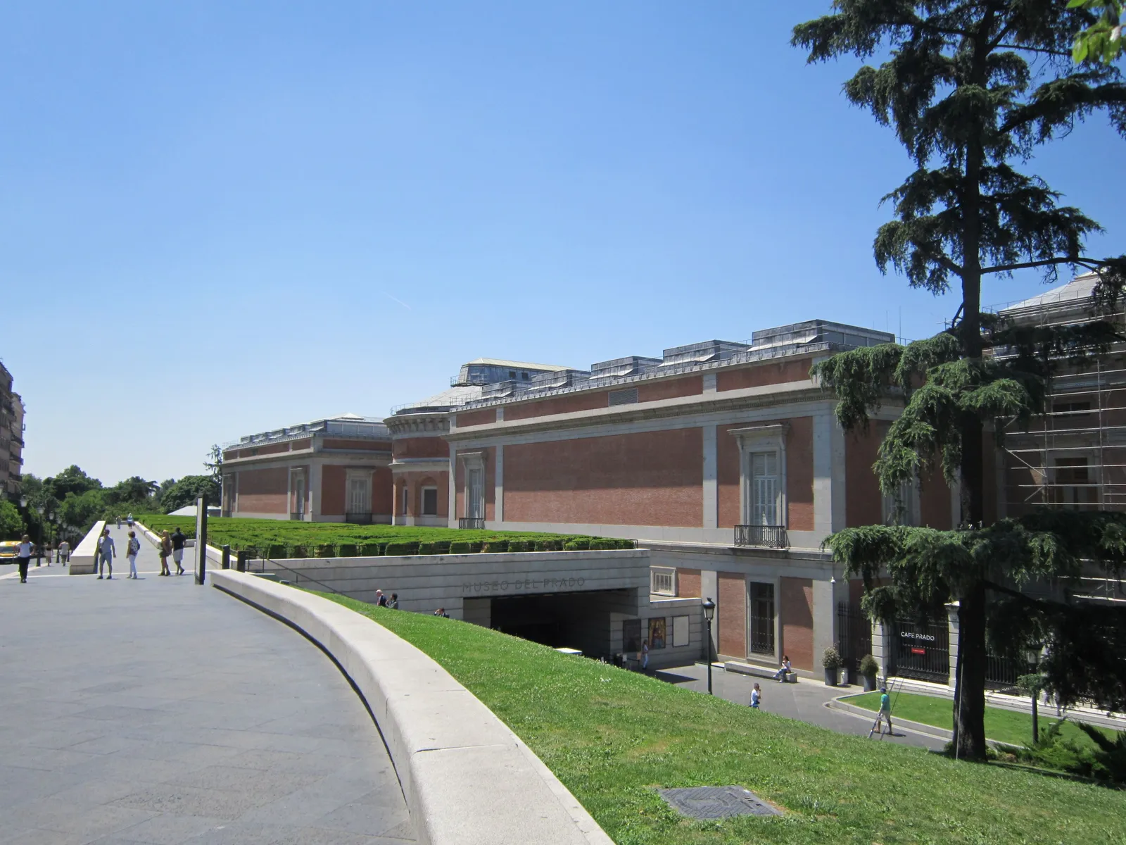 The Prado Museum seen from the garden side on a sunny day in Madrid, Spain
